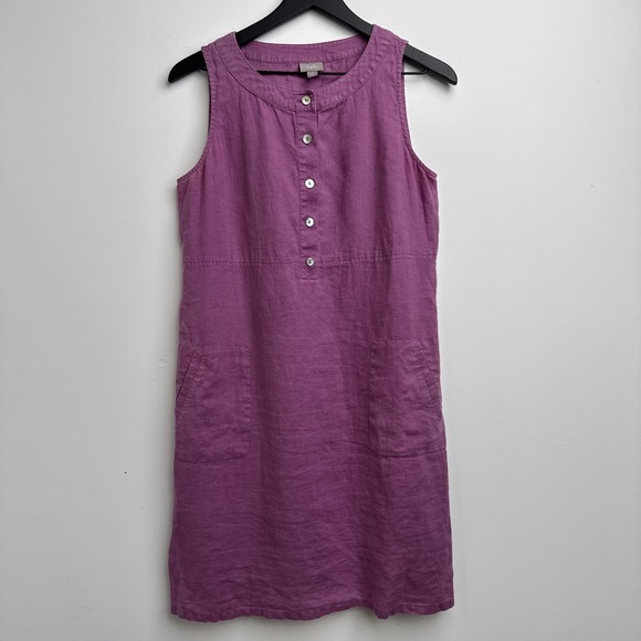 J. Jill Dresses & Skirts - J. Jill Love Linen Maxi Dress M Pink Sleeveless Summer Button Up Preppy Womens
